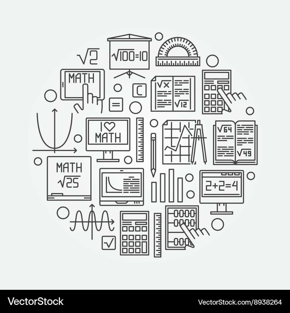 Vector Line Drawing Math Math linear Royalty Free Vector Image - VectorStock