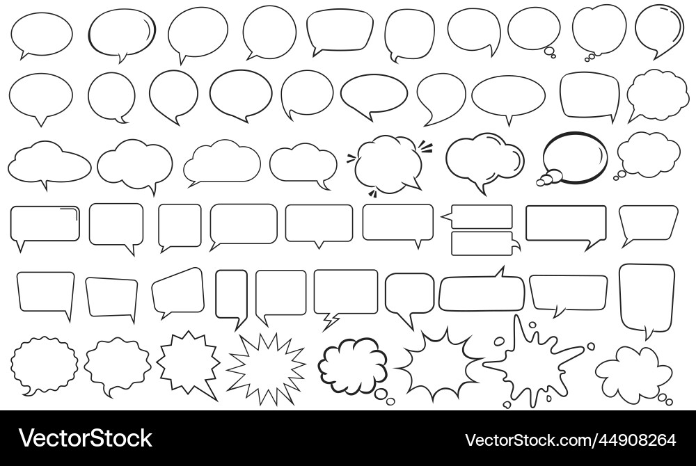 Speech bubbles set comic retro empty bubble Vector Image