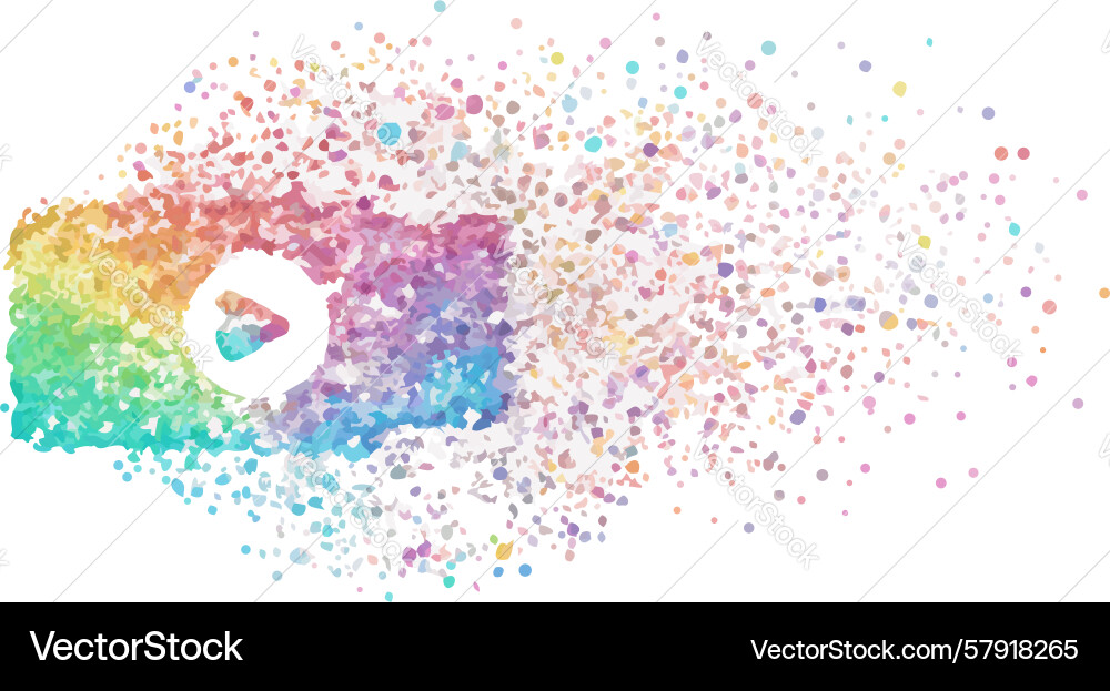 Camera with rainbow particle burst design Vector Image
