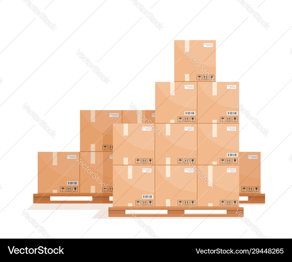 Cardboard packaging boxes Cardboard packaging boxes vector image