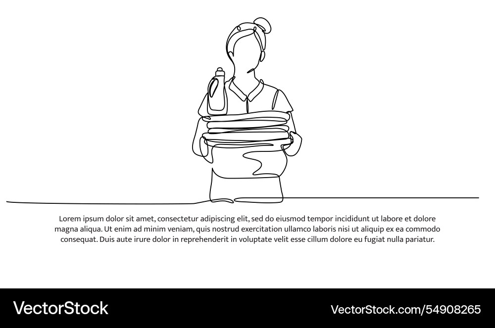Continuous one line design of laundry model Continuous one line design of laundry model vector image