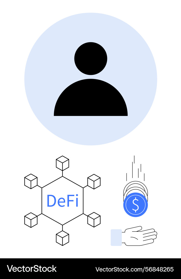 Decentralized finance user blockchain network Decentralized finance user blockchain network vector image