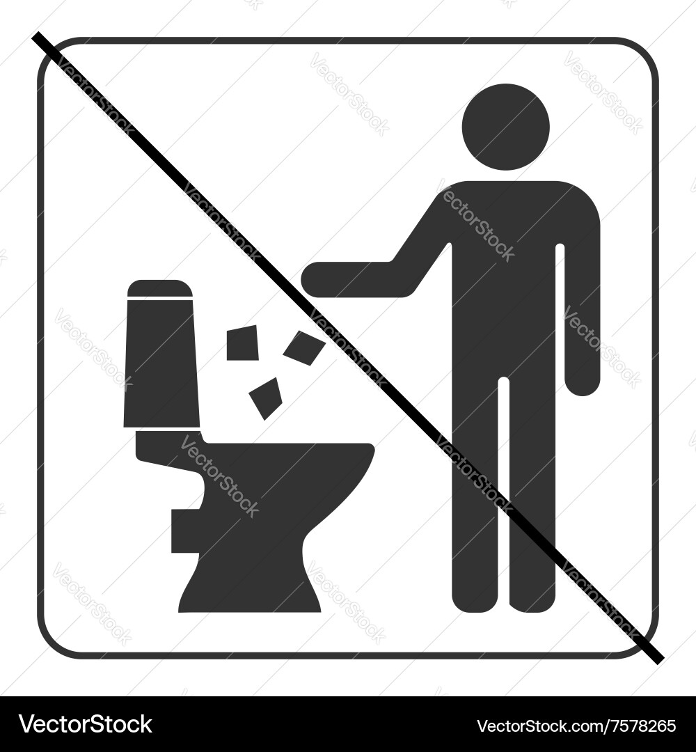 Do not litter in toilet icon 4 vector image