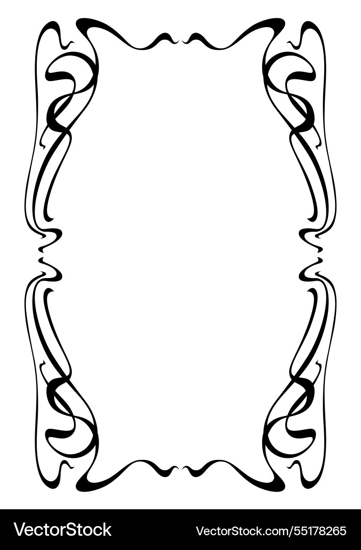 Frame in art nouveau style decorative curl Frame in art nouveau style decorative curl vector image