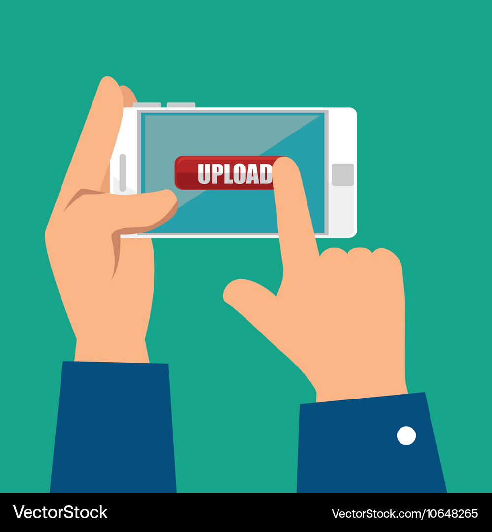 Icon hands upload process digital design isolated Vector Image