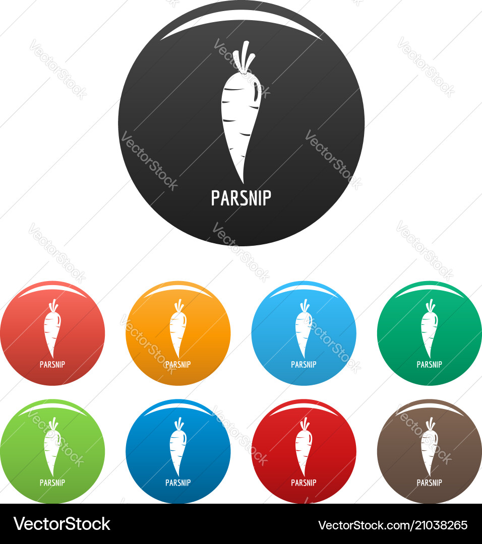 Parsnip icons set color Vector Image