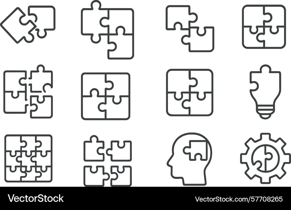 Puzzle pieces symbolizing problem solving vector image