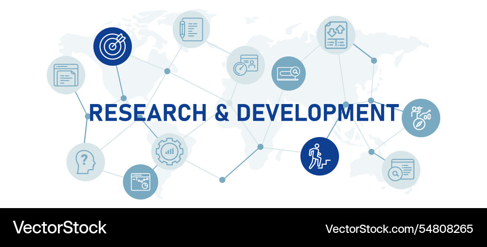 Research and development r d science Research and development r d science vector image