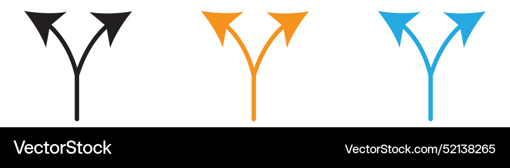 Separating arrow in two part logo set collection Separating arrow in two part logo set collection vector image