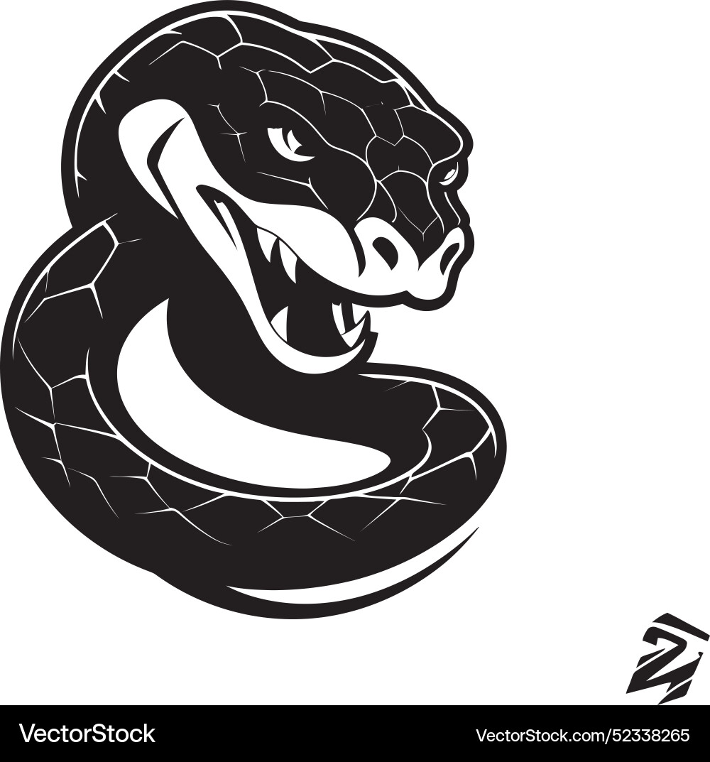 Stealthy python noir designobsidian serpent black Vector Image
