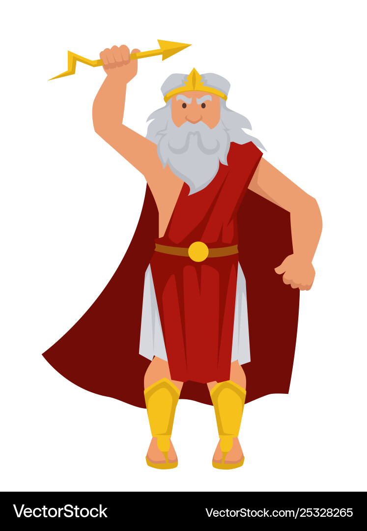 Zeus griechischen Gott isoliert männlichen Charakter älter Mann Zeus griechischen Gott isoliert männlichen Charakter älter Mann vektorbild