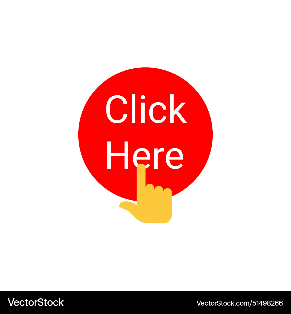 A modern and visually appealing click here button A modern and visually appealing click here button vector image