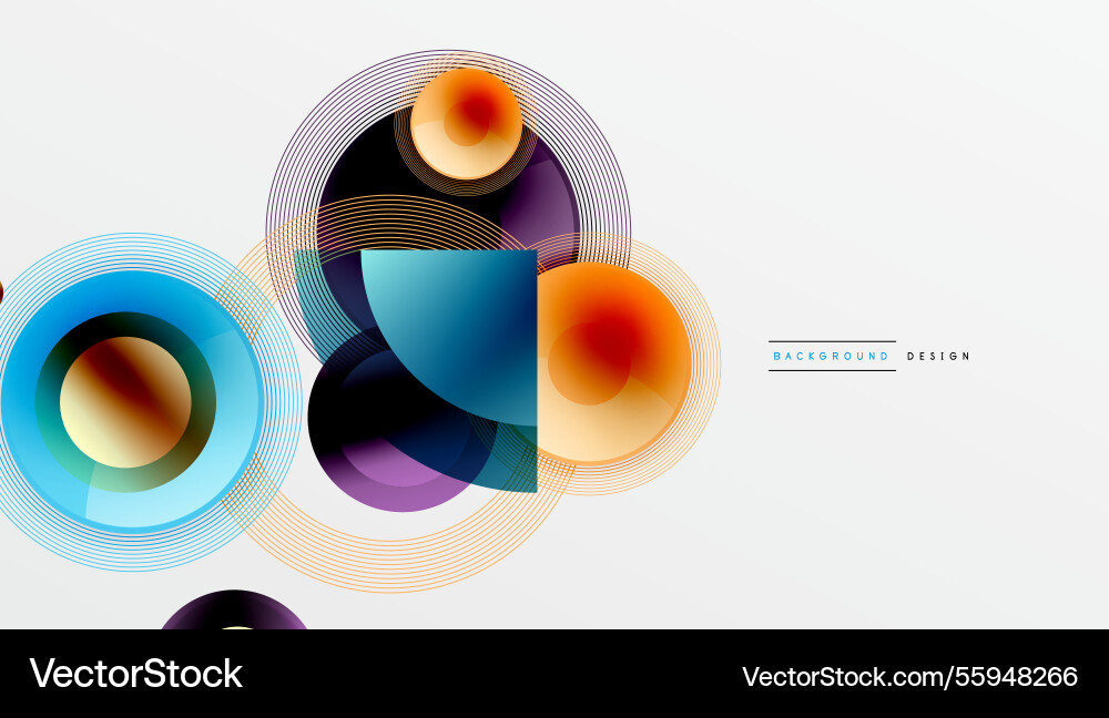 Abstract composition of overlapping circles Vector Image
