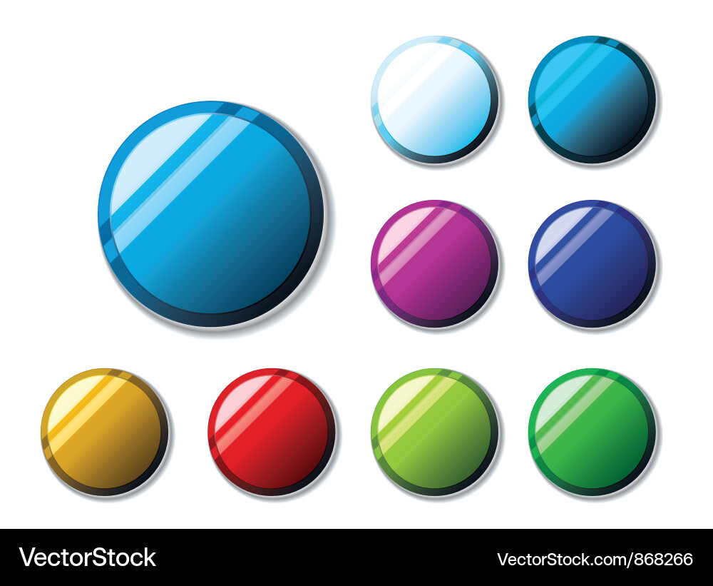 Glossy buttons set Vector Image