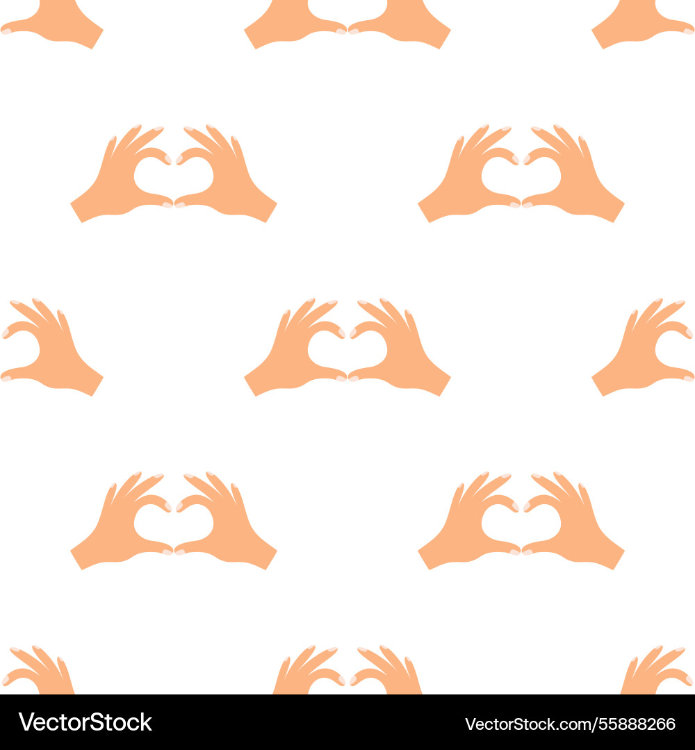 Hands making heart shape pattern Hands making heart shape pattern vector image