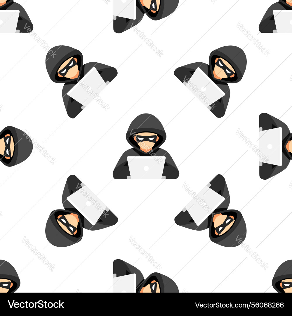 Masked hacker committing a cyber crime using Masked hacker committing a cyber crime using vector image
