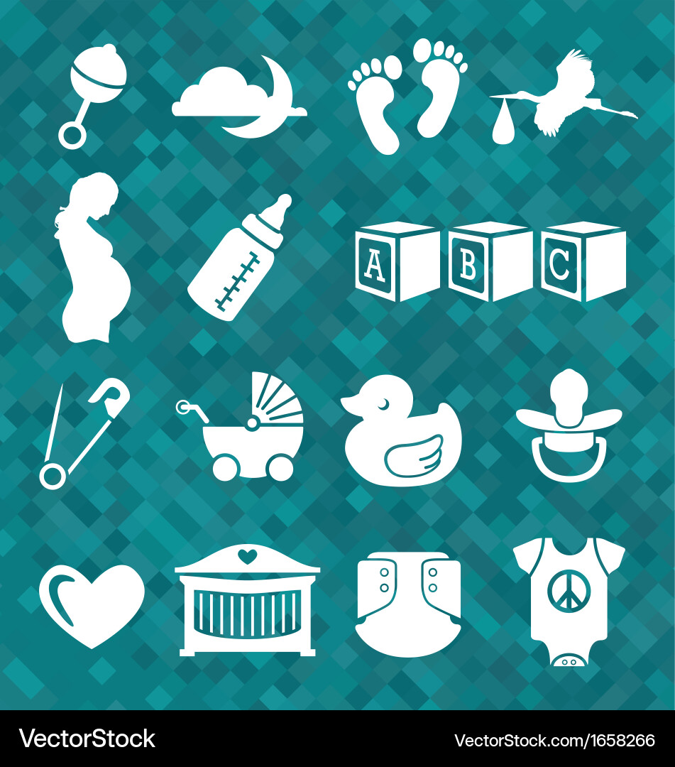Newborn Baby Icon Set Royalty Free Vector Image