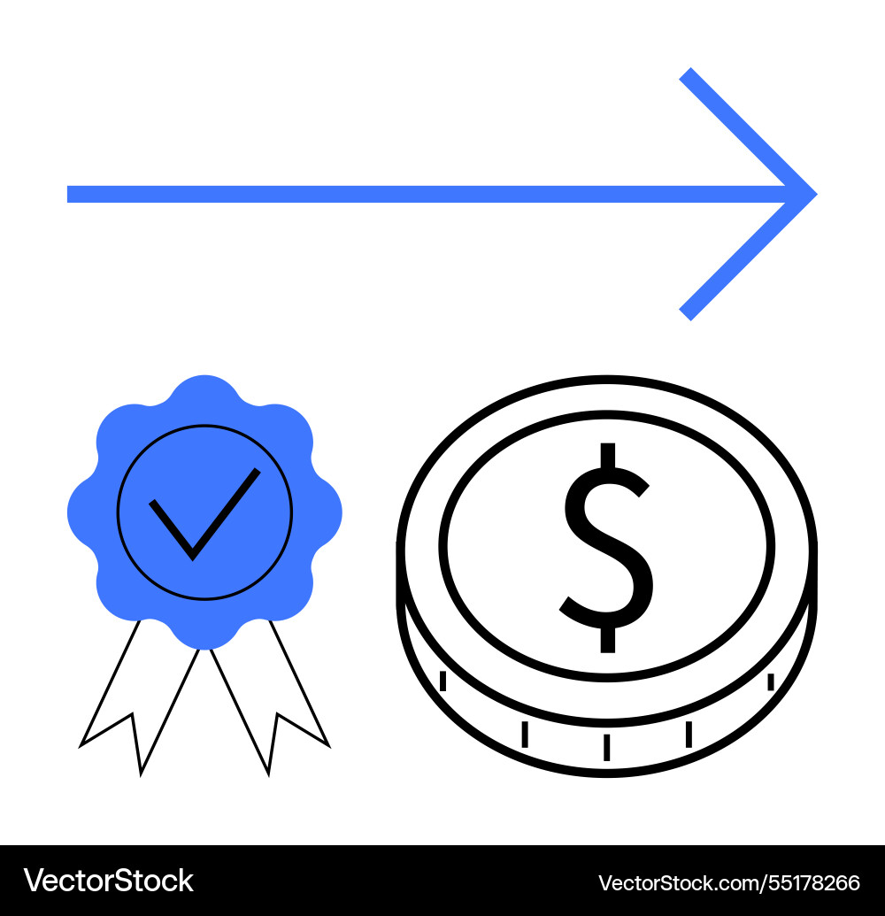 Progress and achievement concept with arrow coin Progress and achievement concept with arrow coin Vector Image