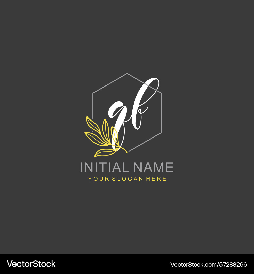Qf initial logo templates with botanical elements Qf initial logo templates with botanical elements Vector Image