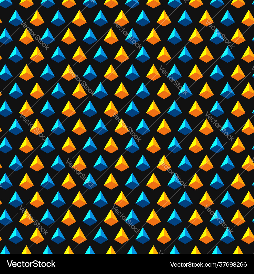 Seamless pattern with triangles and pyramids vector image