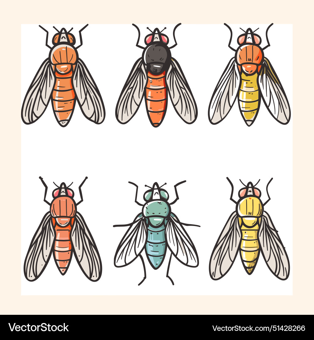 Set animated colorful bee characters unique Set animated colorful bee characters unique vector image