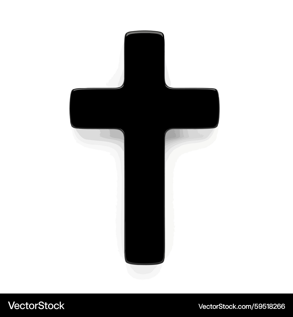Simple Black Christian Cross – Royalty-Free Vector | VectorStock, image size:1000x1080