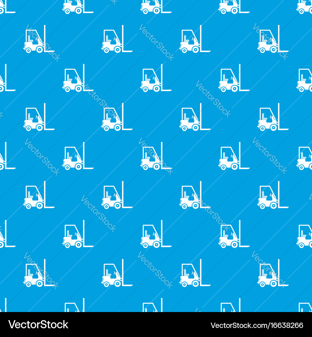 Stacker loader pattern seamless blue Vector Image