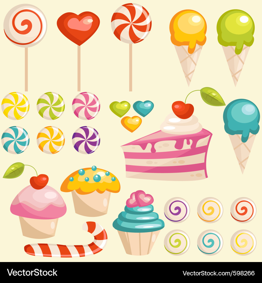 Sweet Treats Collection Vector Image
