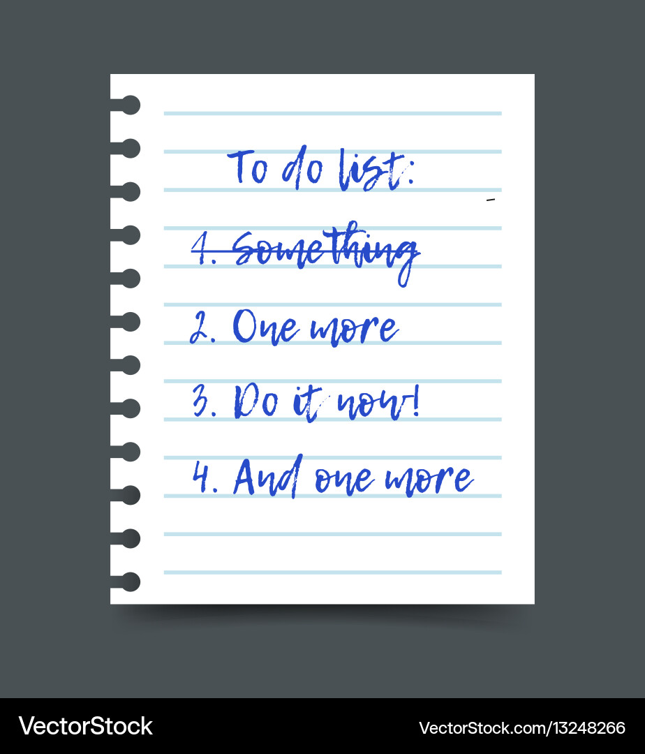 To do list on a notepad paper vector image