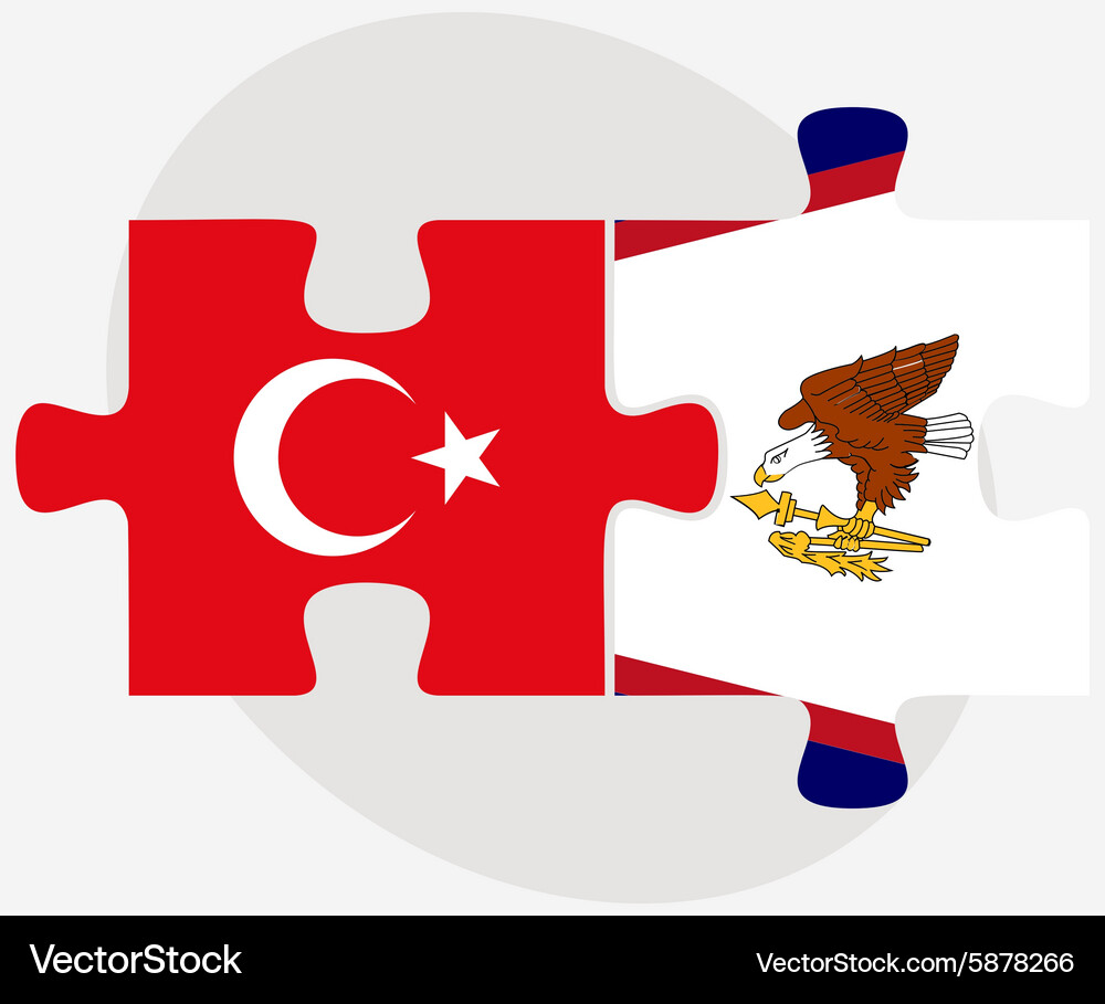 Turkey and american samoa flags Vector Image