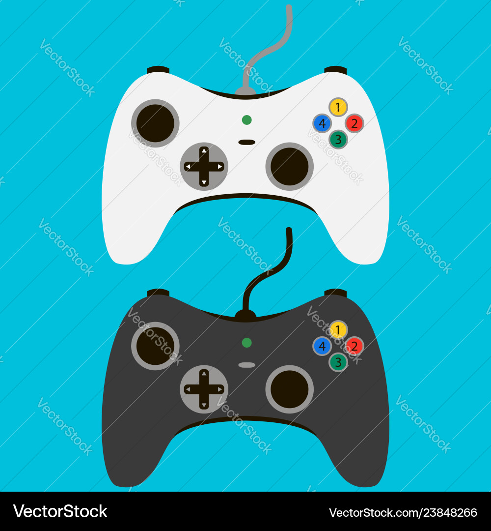 Video game controller set of gamepads vector image