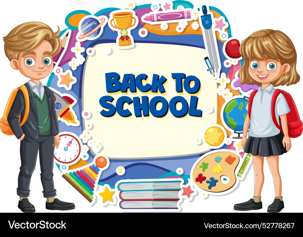 Children ready for a new school year Children ready for a new school year vector image