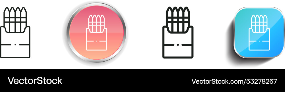 Crayons icon thin linear regular and button style Crayons icon thin linear regular and button style vector image