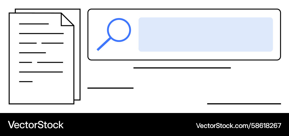 Document and search bar highlighting Vector Image