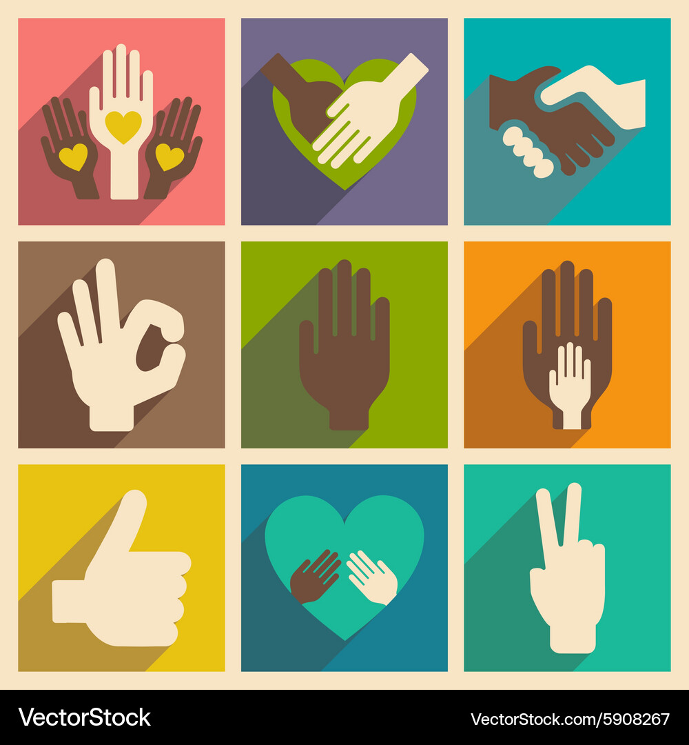 Flat with shadow concept and mobile application Vector Image