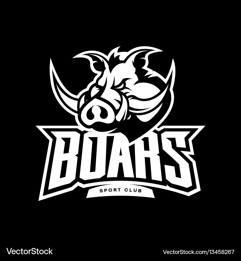 Furious Boar Sport Logo Vector Image