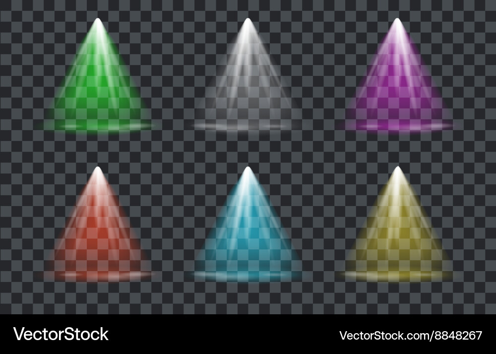 Light effect spotlight with transparent background Vector Image