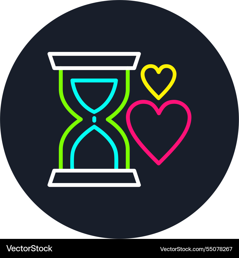 Sand clock line multi color icon Vector Image