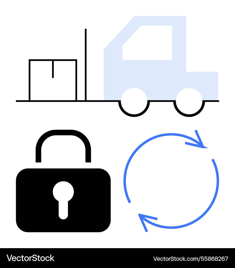 Secure logistics and supply chain with continuous Vector Image