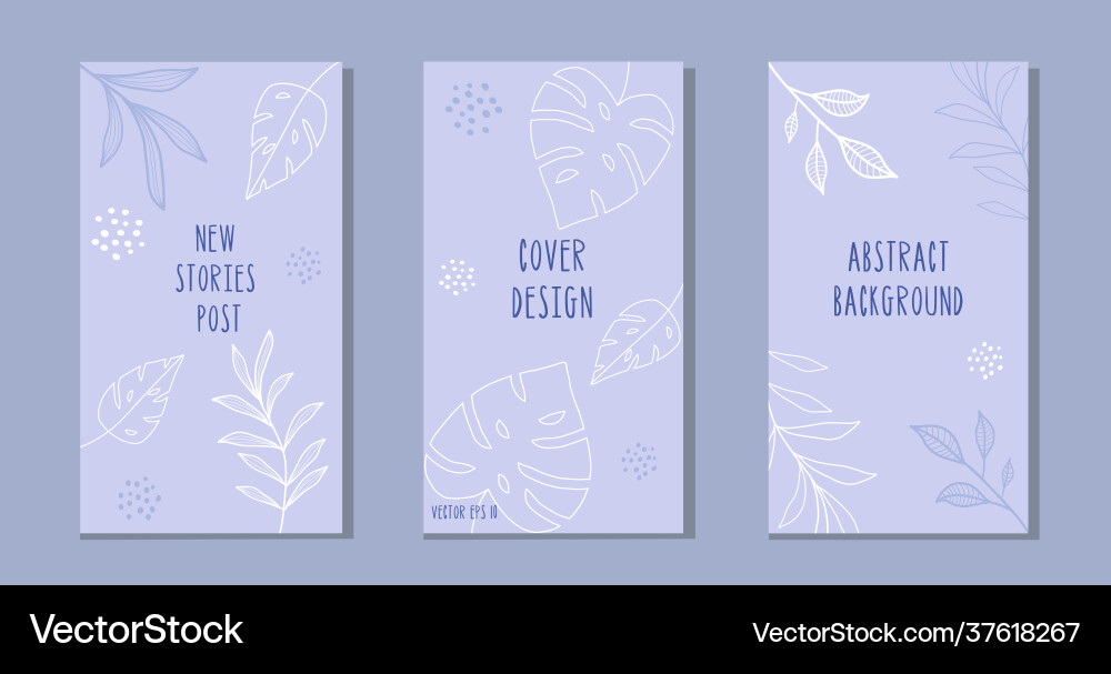 Set botanical art lines on abstract backgrounds Set botanical art lines on abstract backgrounds vector image
