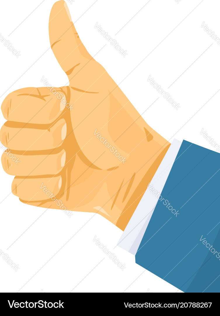 Thumbs up hand Royalty Free Vector Image - VectorStock