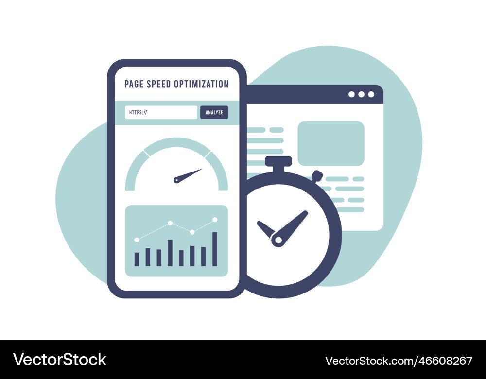 Website Speed Optimization Vector Image