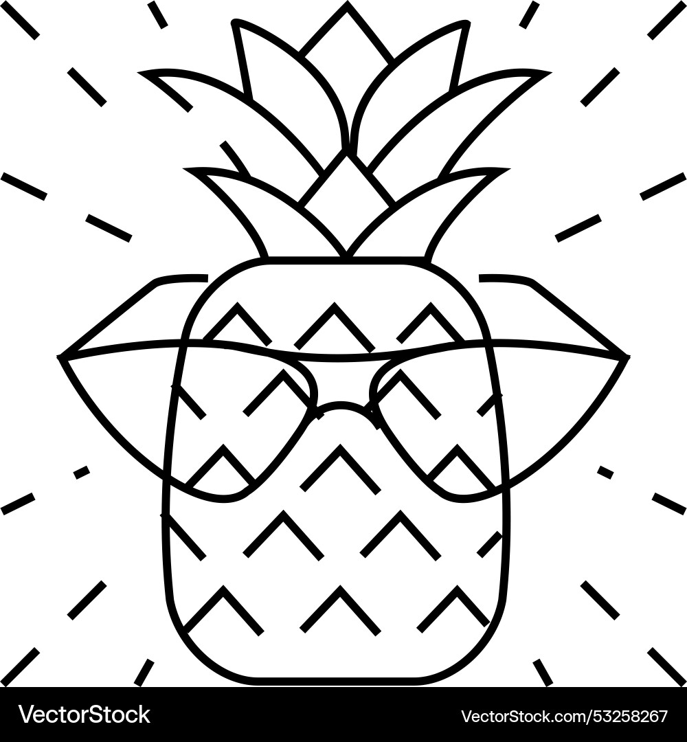 Wisdom pineapple line icon Royalty Free Vector Image
