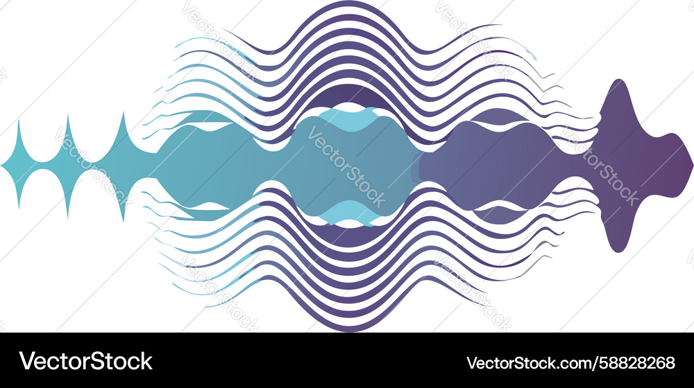 Abstract wavy sound visualizer design element Vector Image