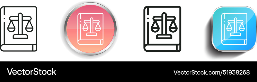 Book icon thin linear regular and button style Vector Image