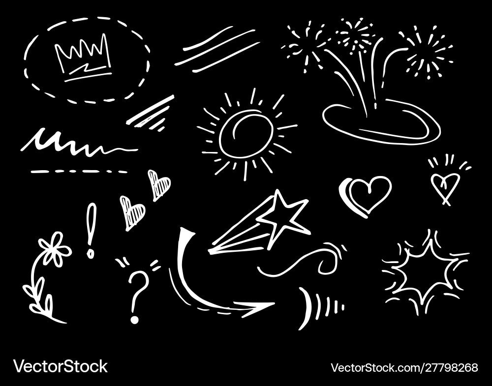 Doodle collection design element Royalty Free Vector Image
