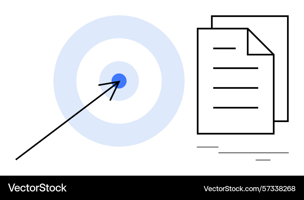 Focused strategy and goal setting with document Focused strategy and goal setting with document Vector Image