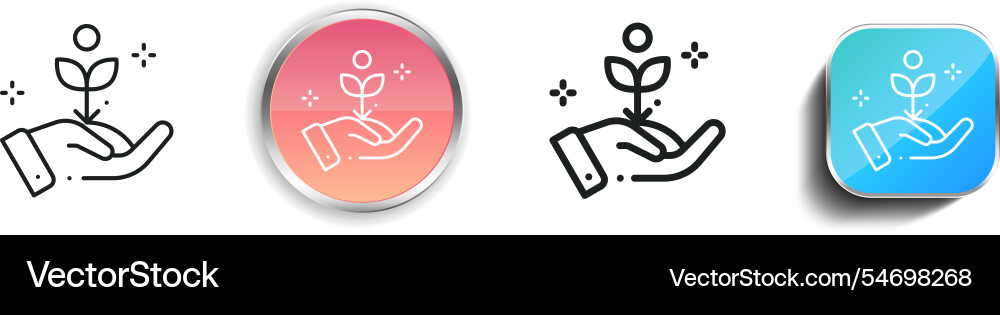 Growth icon thin linear regular and button style vector image