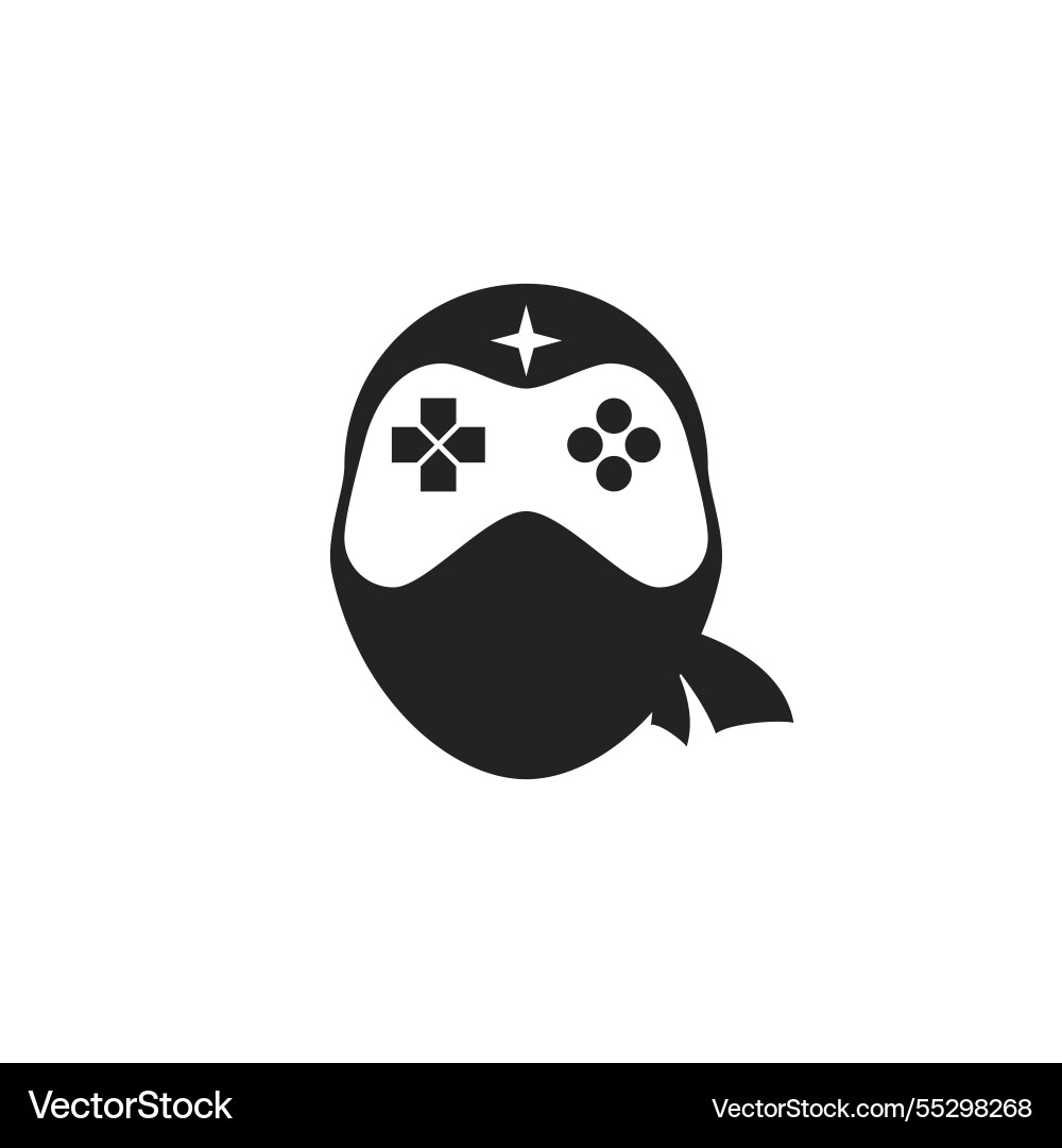 Ninja with a game controller Ninja with a game controller vector image
