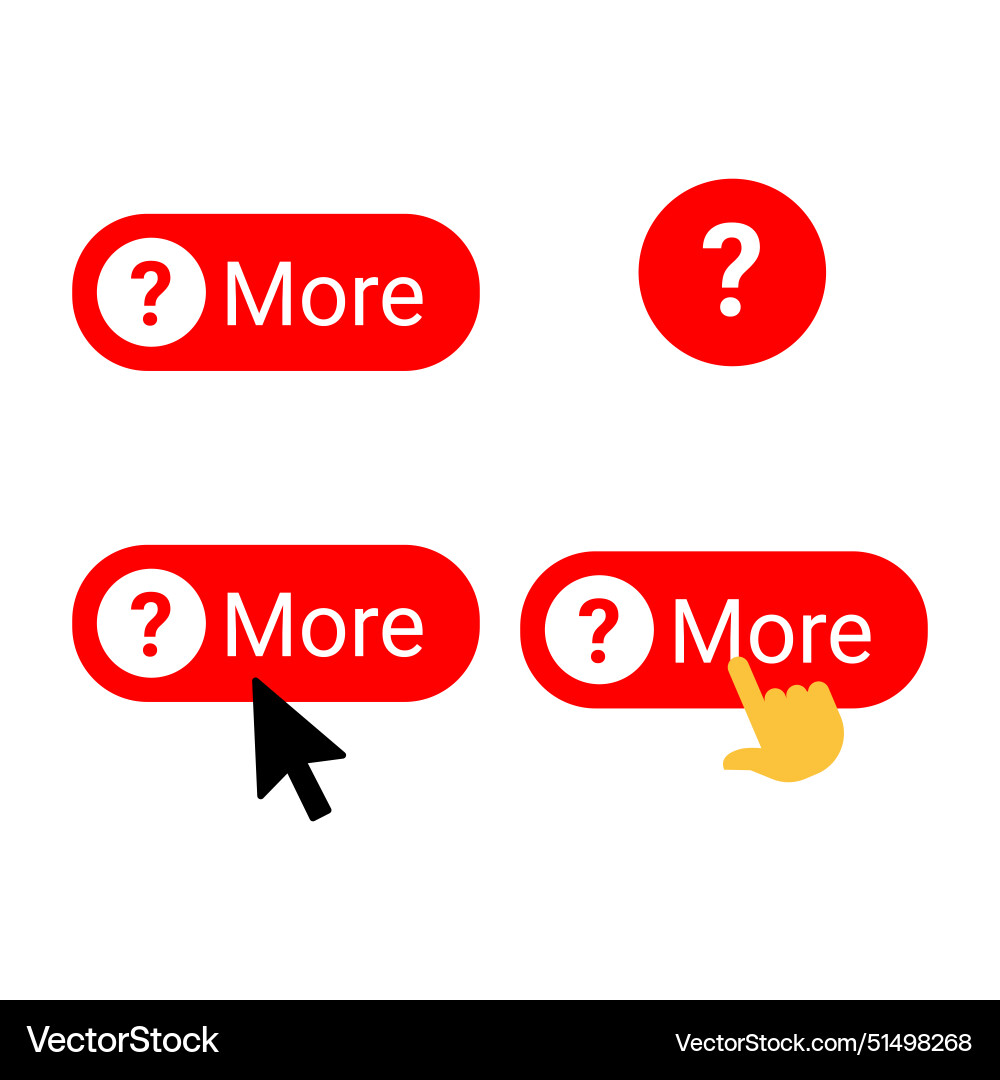 Set of sleek and minimalist more button design Set of sleek and minimalist more button design vector image
